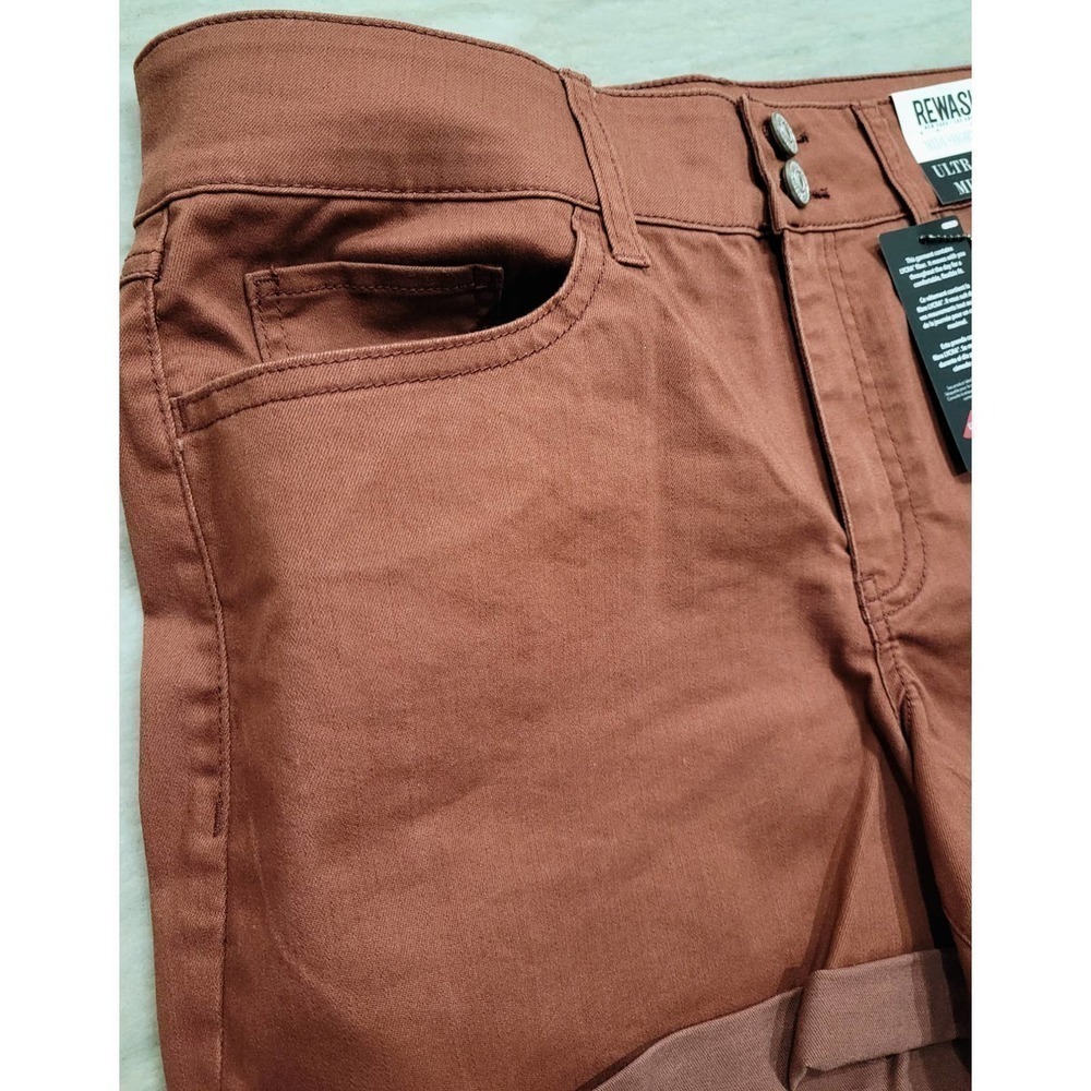 Rewash Rust Mom Shorts Mid Rise Cuffed Denim NWT - Picture 3 of 12